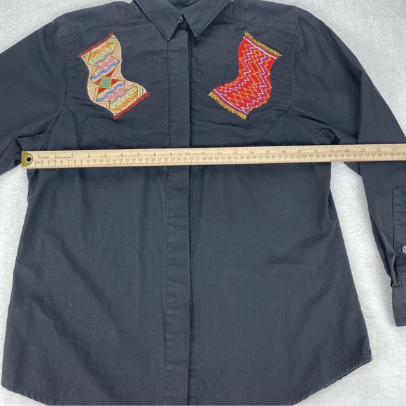 VTG Gerard By Pege Shirt Womens Small Southwest Aztec Long Sleeve Western Cowboy - Picture 9 of 12